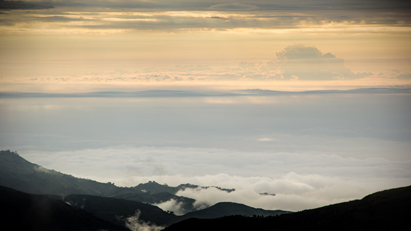 Looking down towards sea level from 2000m