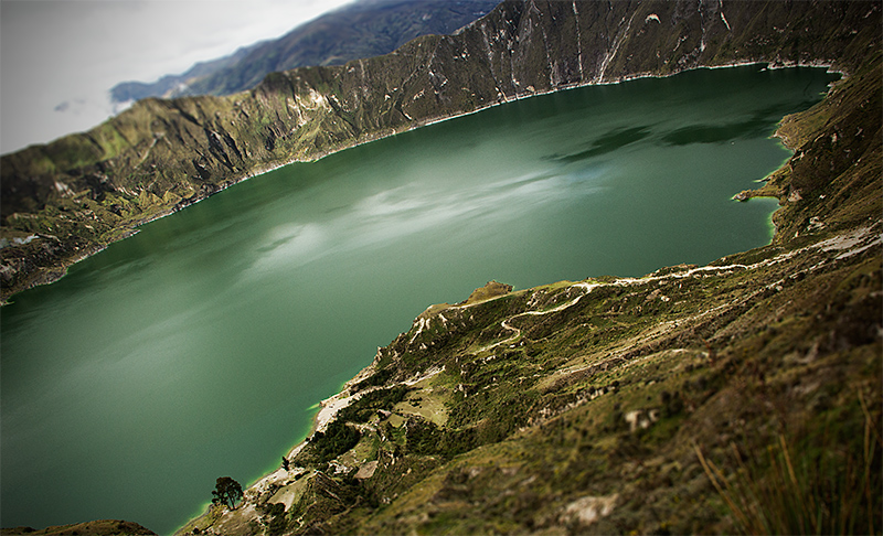 High-altitude lake in a volcano