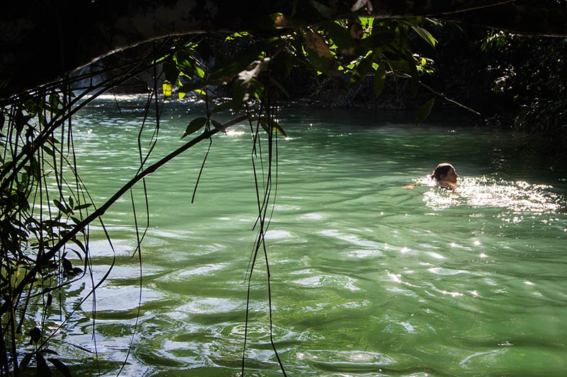 Swimming in Pantanal, Bonito, Brazil